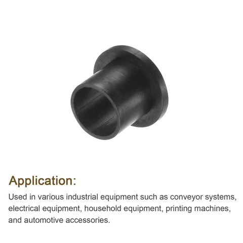 Flanged Nylon Sleeve Bearings Set Of 10 Self Lubricating Bushings With 8.5mm Bore 10mm Outer Diameter And 10mm Length Black close-up