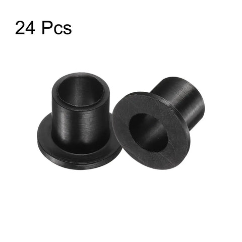 Flanged Nylon Sleeve Bearings 24 Pack ID 8mm OD 10.6mm Length 12mm Flange Diameter 16mm Flange Thickness 1.5mm Black Self Lubricating Bushings