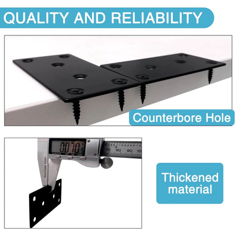 ✝️ 6PCS 3.11 x 1.57 inch Black Flat Mending Plate, Metal Bracket with Holes, Straight Steel Brace Fixing Joining Plate for Wood with 36PCS Screws designed for smooth motion and stable alignment in automation and mechanical systems