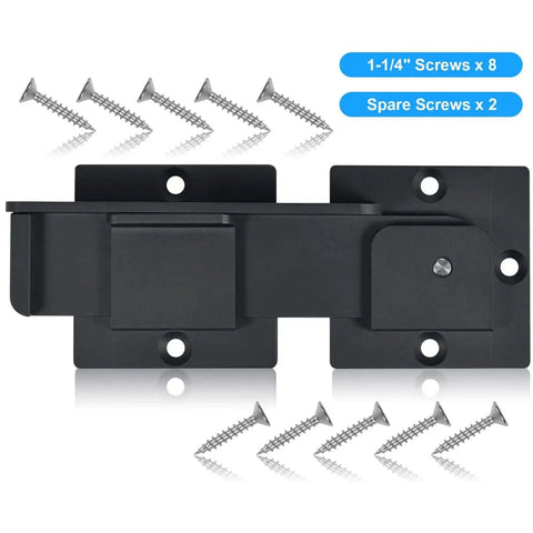 Heavy Duty 7.5 Inch Flip Gate Latch With Padlock Hole, aluminum alloy latch front view with screws, 4mm thick, for outdoor use.