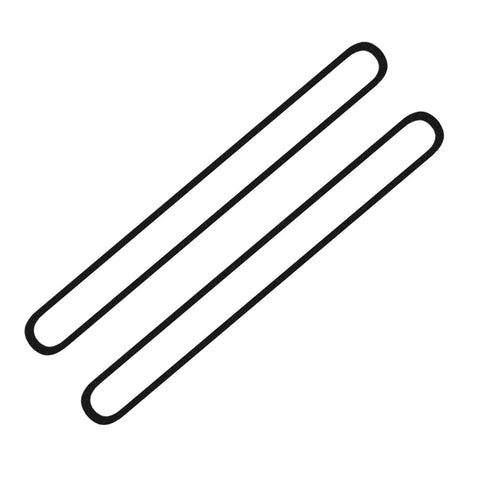 Two black foam gasket strips for FoodSaver vacuum sealer, upper and lower replacement seals.