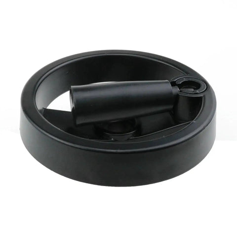 Foldable Aluminum Alloy And Bakelite Handwheel With Rotating Handle For Metal Lathe 4.92 Inch Diameter Durable Black Accessory
