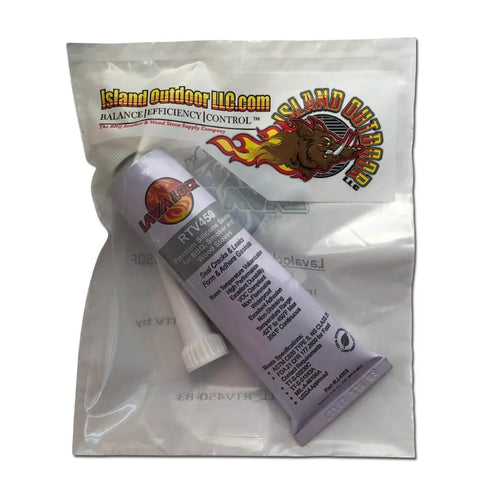 Black Food Safe BBQ Adhesive For High Temperature Grills Smokers And Wood Stoves 3 Oz RTV Silicone Sealant in packaging