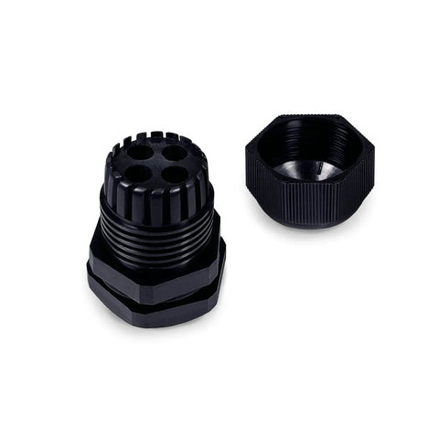 Waterproof Multi Hole Nylon Cable Glands For Electrical Enclosures With Four Holes 3 Pack 1 Inch Black IP67 Sealed Glands