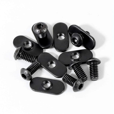 Centered Slide In Economy T Nut For T Slot Track With 1/4-20 By 1/2 Inch Bolt, 20 Pack, For 10 Series Aluminum Extrusion, Black Finish