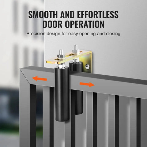 Sliding Gate Kit 6 Inch Gate Hardware With L Bracket Universal Adjustable Gate Rollers Heavy Duty Black Gate Guide Roller Installed