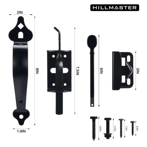 Self Locking Gate Latch Built Tough For Wooden Fences And Gates With 9 Inch Gate Handle Heavy Duty Gate Latch For Outdoor Gardens Black Finish