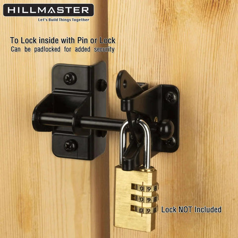 Self Locking Gravity Gate Latch For Wood Fences And Metal Gates Built Tough Heavy Duty Privacy Door Latch with padlock on gate