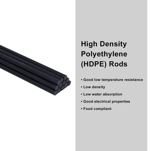 Black HDPE Plastic Welding Rods Set 3 Sixteenth Inch Diameter 12 Inch Length 40 Pieces Total 40 Feet For Industrial Welding Projects