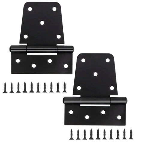 3-1/2" Heavy Duty Gate Hinges, 2 Pack Black Iron Shed Door Hinges with 36PCS Screws, heavy duty T hinges for barn wood fence gates