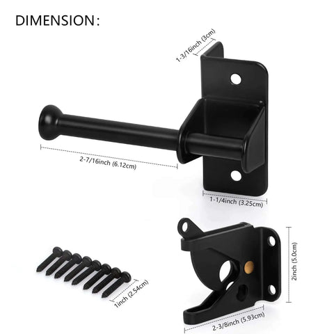 Self Locking Gate Latch For Wooden Fence And Metal Gates Heavy Duty Automatic Gravity Gate Lock Hardware with screws