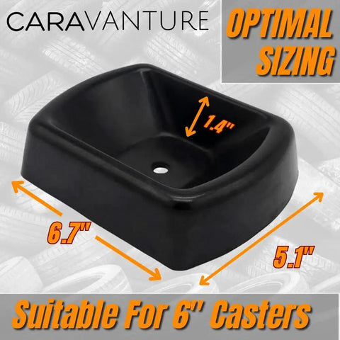 Jack Wheel Chock Dock Block Fits 6 Inch Caster Wheels Heavy Duty Reinforced Rubber Stabilizer Prevents Rolling