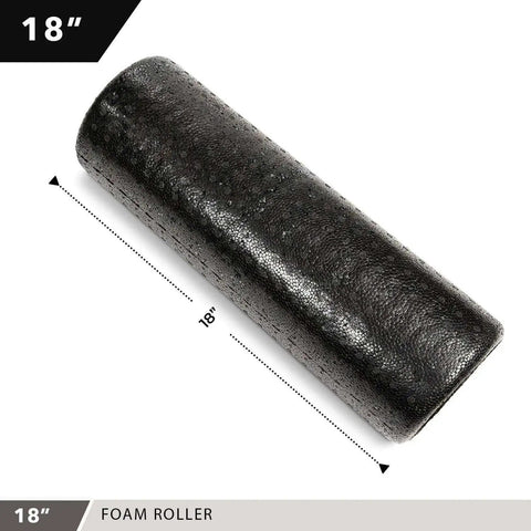 High Density Foam Roller For Deep Tissue Massage And Myofascial Release 12 Inch Exercise Roller For Back Neck Feet Recovery Physical Therapy And Pain Relief Solid Black