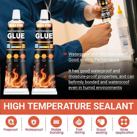 Person handling High Temperature Silicone Sealant Kit For Fast DIY Fixes And Heat Resistant Bonds Black RTV Adhesive Glue 2x50ml Tubes