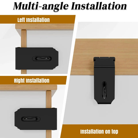 Multi-angle installation of 5 Inch Door Hasp And Latch 90 Degree Right Angle Heavy Duty Stainless Steel Padlock Hasp for various surfaces.