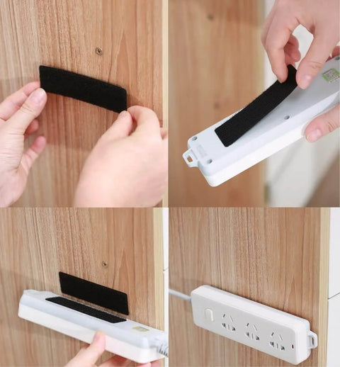 Installing Heavy Duty 1x4 Inch Hook And Loop Fastener Strips With Adhesive Backing Double Sided Sticky Picture Hanging Tape For Easy Wall Mounting In Home And Office 20 Sets Black