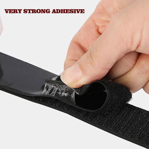 Hand peeling Hook And Loop Tape Heavy Duty Adhesive Mounting Tape For Indoor And Outdoor Use, Three Quarter Inch By Twenty Three Feet Per Roll, Black