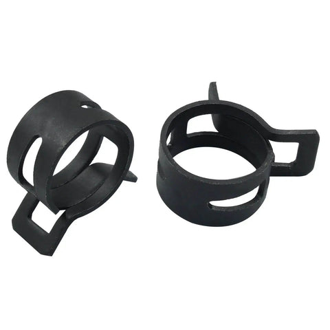 Close-up of Set Of 30 Heavy Duty Spring Band Hose Clamps 16mm Inner Diameter Fits 16 point 2 To 17 point 9mm Outer Diameter For Air Hose