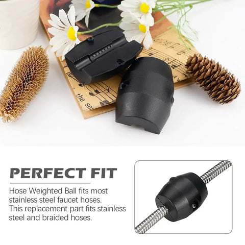 Universal Hose Weight Ball Replacement for Kitchen Pull Down Faucets with Screw Type Gravity Ball and floral background