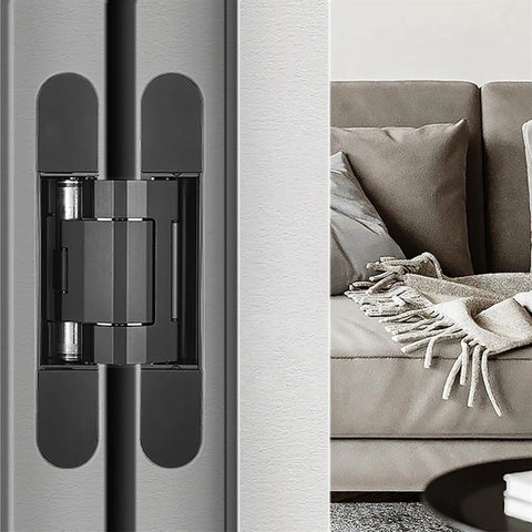 Heavy Duty Residential 180 Degree Swing Hinges With Hydraulic Self Closing Door Bearing, installed on a door hinge, side view.