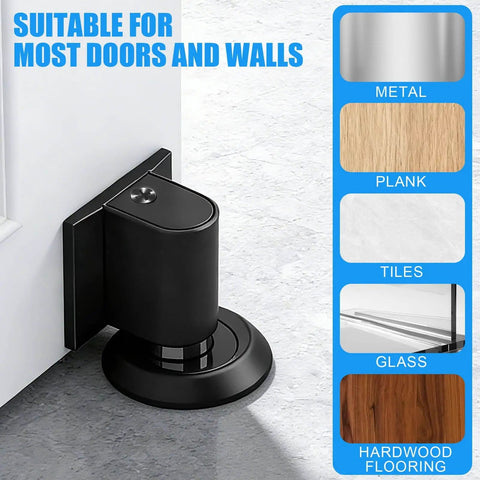 No Drill Invisible Door Stopper With Magnetic Door Stop Heavy Duty Hidden Door Catch Holder installed on floor