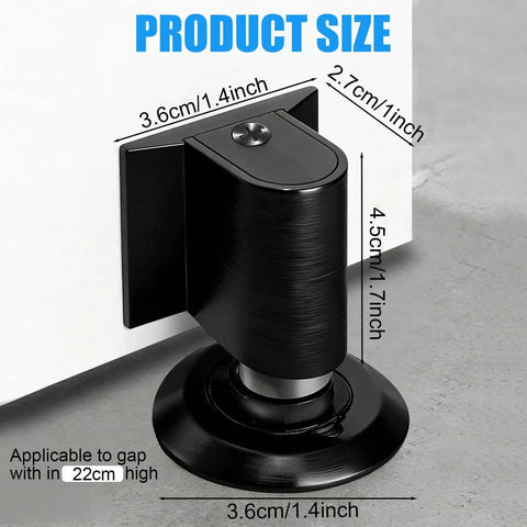 Close-up view of No Drill Invisible Door Stopper With Magnetic Door Stop Heavy Duty Hidden Door Catch Holder mounted on door