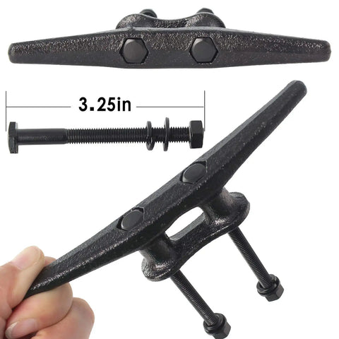 Six Inch Electrophoretic Coated Black Dock Cleats Ideal For Boats Decks Piers And Mooring On The Water Weather Resistant Iron Hardware