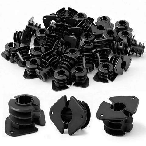 Briwooody 50-pack 3/4 in thru-stud isolation clamps; black plastic pipe supports for PEX, copper, CPVC pipes.