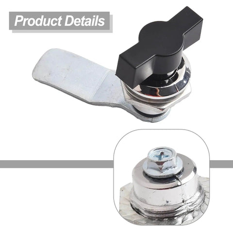 Keyless Cam Lock For Cabinet Doors Aluminum Alloy Turn Tongue With Cylindrical Tongue Durable Keyless Access For Distribution Cabinets Safes Lockers Vending Machines RV Camper Storage Doors Black