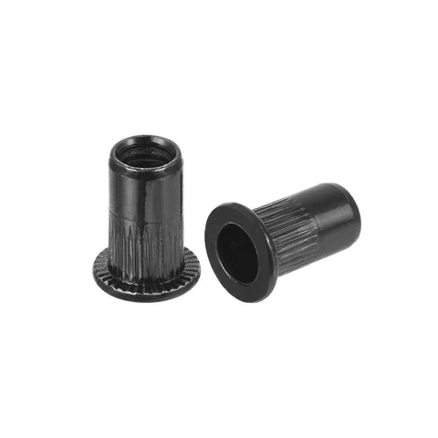 Flat Head Rivet Nuts With Knurled Body For Secure Threaded Inserts In Carbon Steel Thread Size Ten To Twenty Four Twenty Pieces Pack