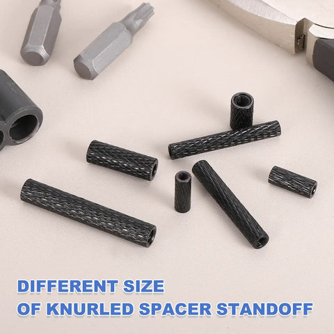 Aluminum Knurled Spacer Standoff M3 X 8mm Pack Of 100 For RC Drones And FPV Quadcopters Black 5mm OD Lightweight Durable Fastener