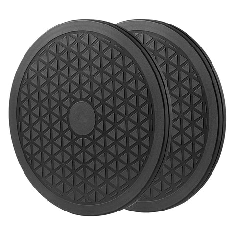 8 Inch Lazy Susan Turntable Organizer, Premium Heavy Duty Black Rotating Swivel Stand with Steel Ball Bearings, side pair view