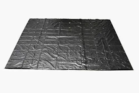 18 Ft By 27 Ft Black Lumber Tarp For Heavy Duty Flatbed Truck Cargo With 5 Ft Drop Flap, 18 Oz Vinyl Waterproof Tarpaulin, Two Rows Of D Rings