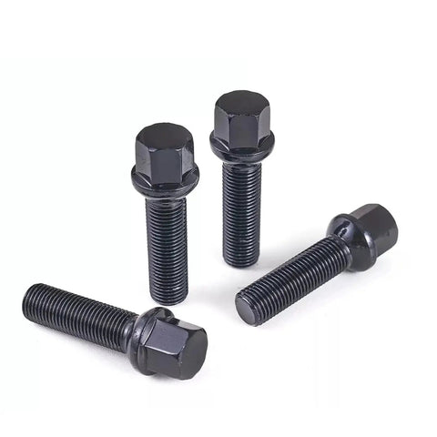Durable M14x1.5 ball-seat lug bolts set of 20 delivers secure wheel mounting on ball-seat hubs for passenger cars, black finish