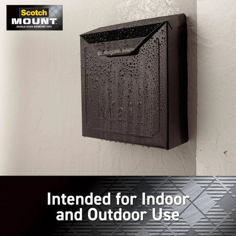 Mailbox mounted on wall with Extreme Heavy Duty Double Sided Mounting Tape Black 1 Inch By 33.3 Feet Holds Up To 30 Pounds