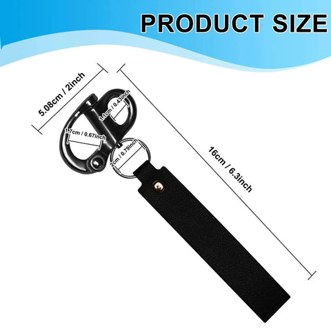 Mask Quick Release Clips With Carabiner Two Pack Black dimensions showing size for easy mask removal and secure lanyard attachment.