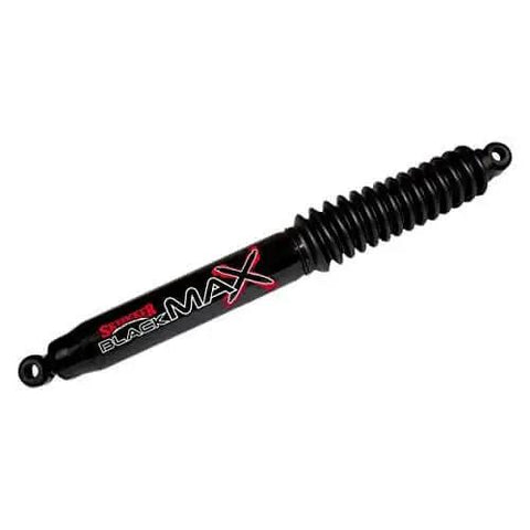 Black MAX Twin Tube Shock Absorber With Black Boot For Off Road Comfort And Control, Foam Cell Technology, vehicle-specific design.