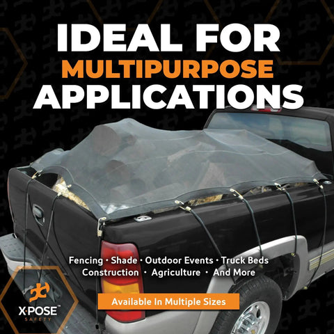 Heavy Duty Mesh Tarp 12 By 16 Feet Multipurpose Black Protective Cover with Air Flow on truck bed, ideal for varied applications.