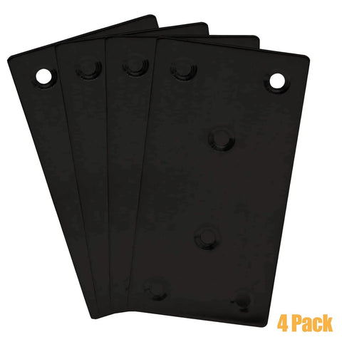 4pcs Metal Flat Straight Brace Bracket, 4'' x 2'' (L x W) Stainless Steel Mending Plate, Joining Bracket Wood Connectors, Black, 4 Pack