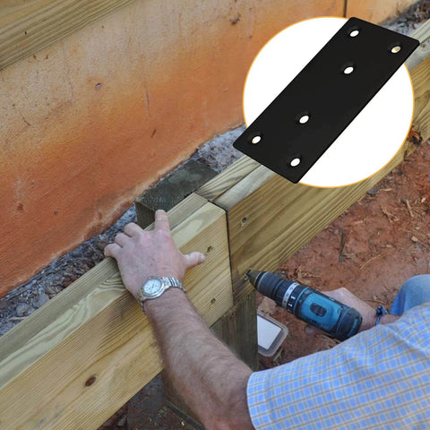 4pcs Metal Flat Straight Brace Bracket, 4'' x 2'' Stainless Steel Mending Plate joining wood corners, in use with screws