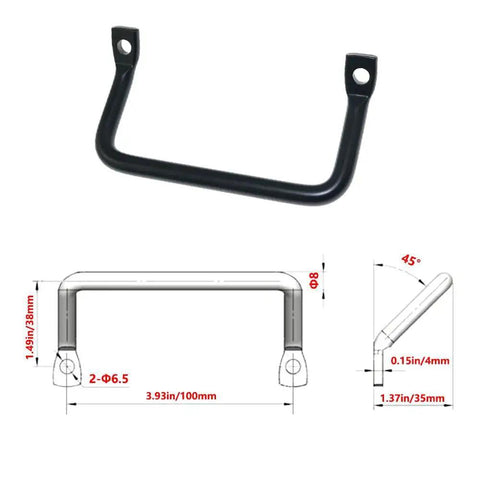 Two Piece 100mm Black Metal Cabinet Hardware Handle Set with Screws for Drawers Cabinets Sliding Doors Kitchen Furniture