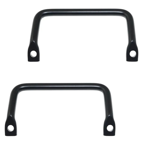 Two Piece 100mm Black Metal Cabinet Hardware Handle Set With Screws for drawers, cabinets, sliding doors, kitchen furniture, industrial equipment.