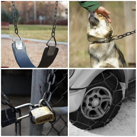 1/4'' × 19.68Ft Black Chain Link, 6M Heavy Duty Metal Chain Links 6mm Carbon Steel Coil Chains for outdoor swing, dog, gate, tire