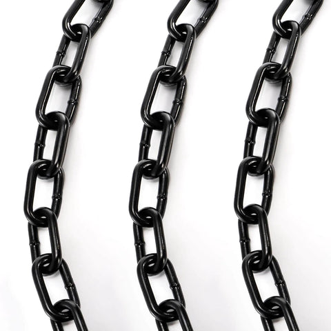 Long Black Chain Link 1/4" x 19.7 Ft, Heavy Duty Metal Porch Swing Chain for Hanging, Carbon Steel Coil Chains for