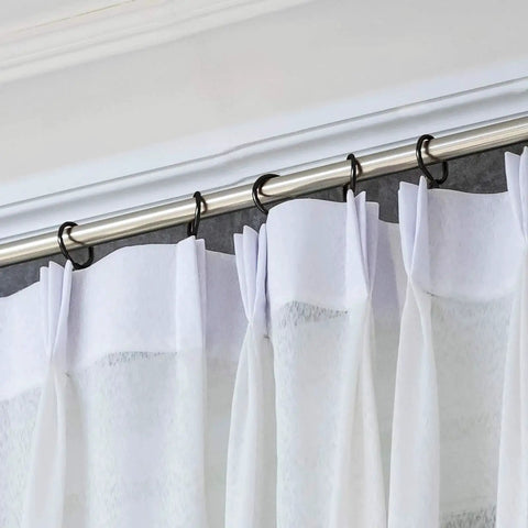 120 Pack Metal Drapery Hooks for Curtains Pinch Pleat Hooks Clear Storage Box 1.2 Inch Stainless Steel Curtain Hangers on rail