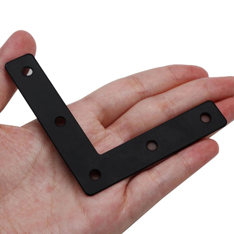 ✝️ 10Pcs 3 x 3 Inch L Bracket Corner Brace (80 X 80mm), Iron Flat Corner Bracket, Metal L Shaped Support Brace in hand view