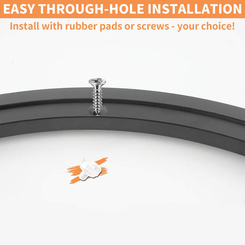 16 Inch Lazy Susan Hardware Heavy Duty Metal Rotating Turntable Bearing Ring Black Base Only shown with screw for installation