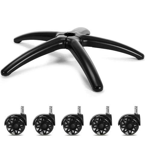 28 Inch Heavy Duty Metal Office Chair Base Replacement With Five Wheel Casters 2600 Lb Load Capacity Wide Chair Base