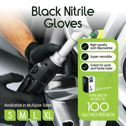 Black Nitrile Disposable Gloves Medium Size Box Of 100 Powder Free Latex Free Medical Exam Cleaning Cooking Safety Gloves Durable Rip Resistant