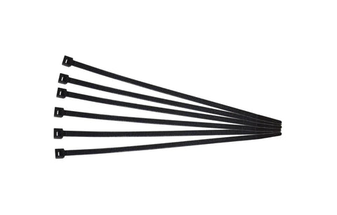 Black nylon cable ties for use in USA Made 18 Inch By 60 Inch Orange And White Nylon Windsock Kit installation and maintenance.